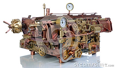 The steampunk mechanism. Stock Photo