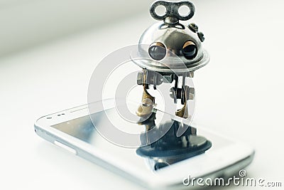 Steampunk robot Stock Photo