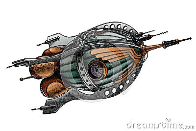 Steampunk rocket. Vector illustration Vector Illustration