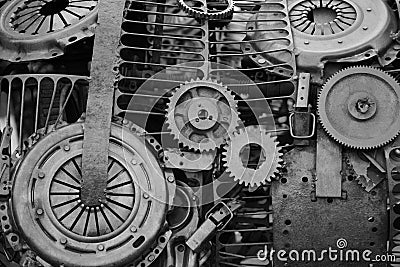 Steampunk style mechanical background Stock Photo