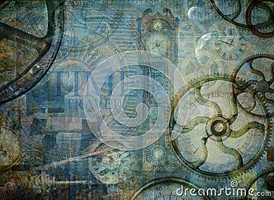 Steampunk Abstract Time Travel Montage Stock Photo