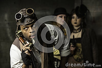 Steampunk Trio Stock Photo