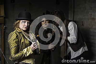 Steampunk Trio Stock Photo