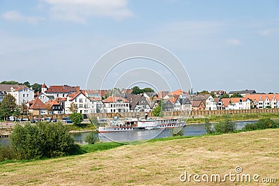 Steamship on a River Stock Photo