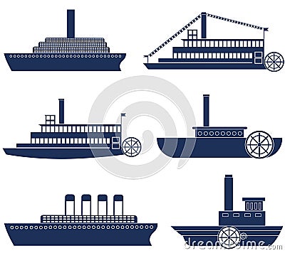 Steamship Vector Illustration