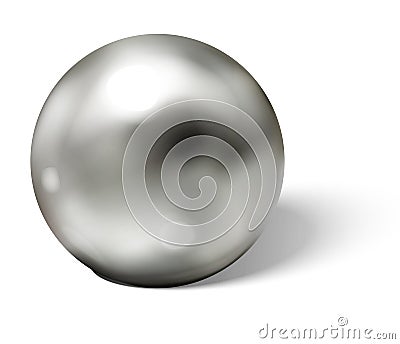 Steel ball on white surface realistic vector Vector Illustration