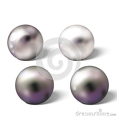 Steel balls on white surface realistic vector Vector Illustration