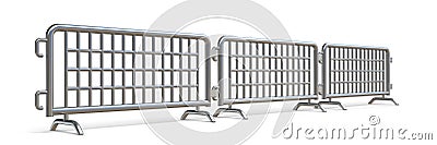 Steel barricades Side view 3D Cartoon Illustration