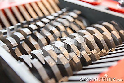 Steel blades of a cutting machine Stock Photo