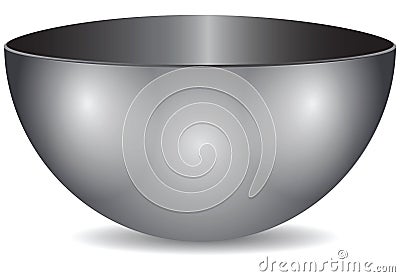 Steel bowl Vector Illustration
