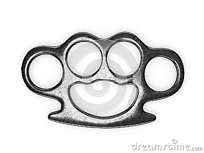 Steel brass knuckles Stock Photo