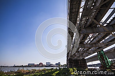 The steel bridge Stock Photo