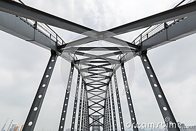 Steel bridge closeup Stock Photo