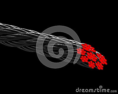 Steel cable wire rope Stock Photo