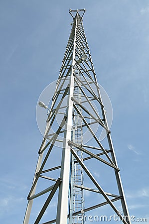 Steel cell phone tower Stock Photo