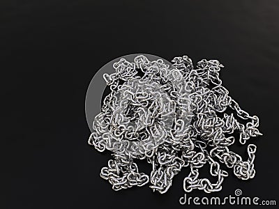 Steel chain isolated on black background. 3D Illustration Stock Photo