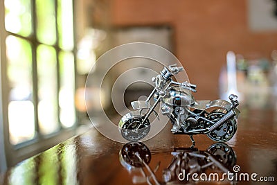 Steel chopper motorbike model Stock Photo