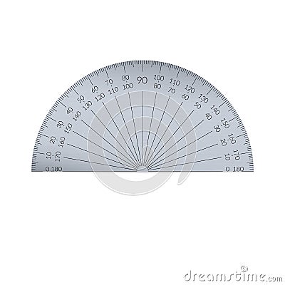 Steel circular protractor Vector Illustration