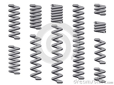 Steel Coil Springs Vector Illustration