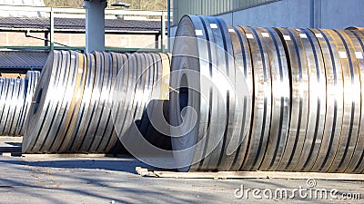 Steel Coils Stock Photo