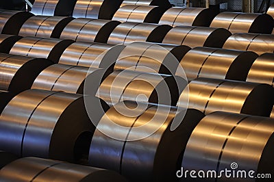 Steel coils Stock Photo