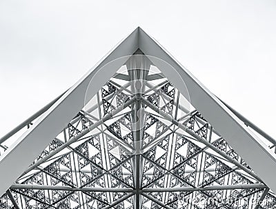 Steel construction Roof Architecture details Modern building Stock Photo