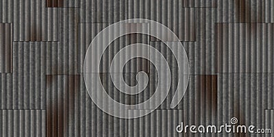 Steel corrugated bare metal sheets texture Stock Photo