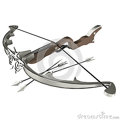 Steel crossbow Cartoon Illustration