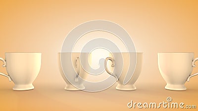 Steel cutlery on a light background rotation. 3D rendering Stock Photo