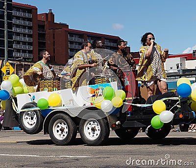 Steel Drum Players At The Cariwest Parade Editorial Stock Photo