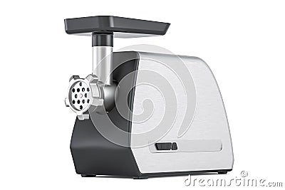 Steel electric meat grinder, 3D rendering Stock Photo