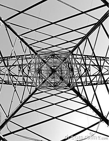 Steel electricity pylon Stock Photo