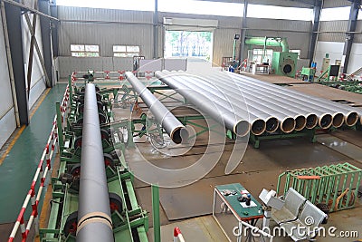 Steel factory inside Stock Photo