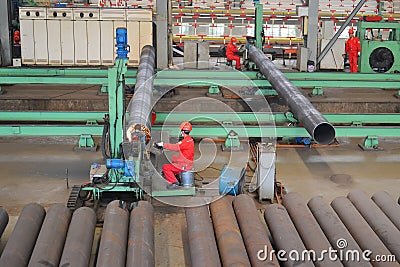 Steel factory inside Editorial Stock Photo