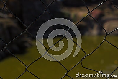 Steel fence Sun blur backgrond Abstraction Stock Photo