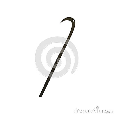 Steel fire hook flat icon isolated on white background Vector Illustration