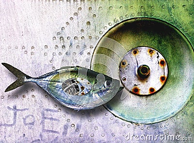 Steel Fish Stock Photo