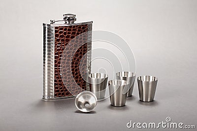 Steel folding wine pot Stock Photo