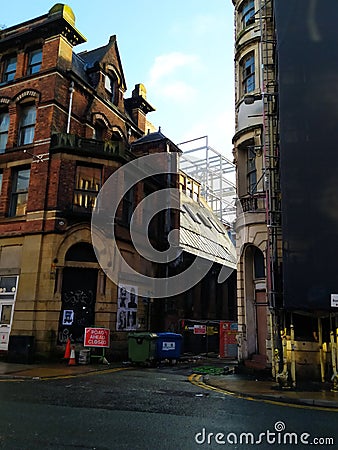 Steel frame construction in Manchester Editorial Stock Photo