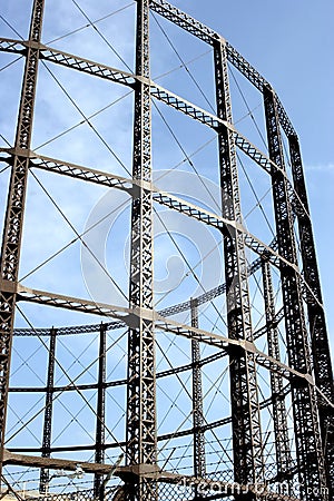 A steel frame of a Gas tower Stock Photo