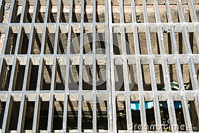 Steel grating cover, drain cover in thailand Stock Photo