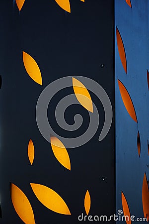 Steel hallow sections with cutouts Stock Photo