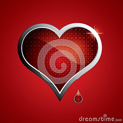 Steel heart Vector Illustration