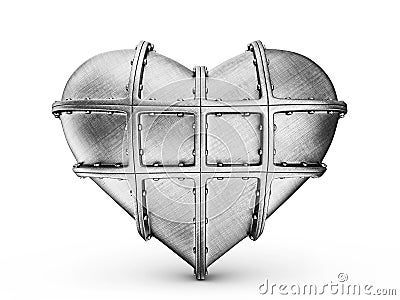 Steel heart Stock Photo