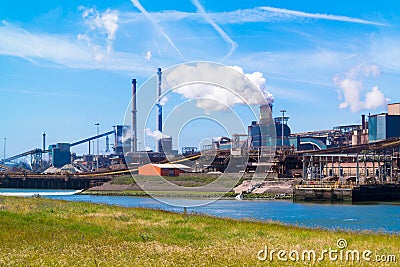 Steel industry in IJmuiden near Amsterdam, Netherlands Editorial Stock Photo