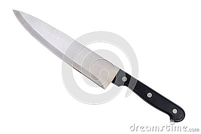 Steel kitchen knife isolated on white. Object for the project and design Stock Photo