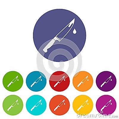 Steel knife set icons Vector Illustration