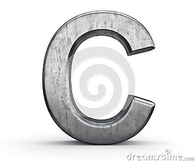 Steel letter C Stock Photo