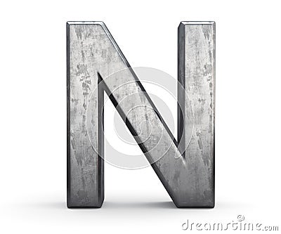 Steel letter N Stock Photo