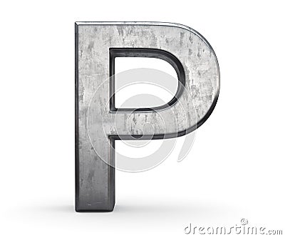 Steel letter P Stock Photo